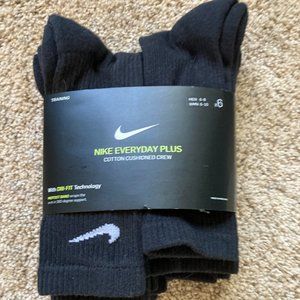 Nike Everyday Plus Cushioned Crew Socks 6 Pack Black